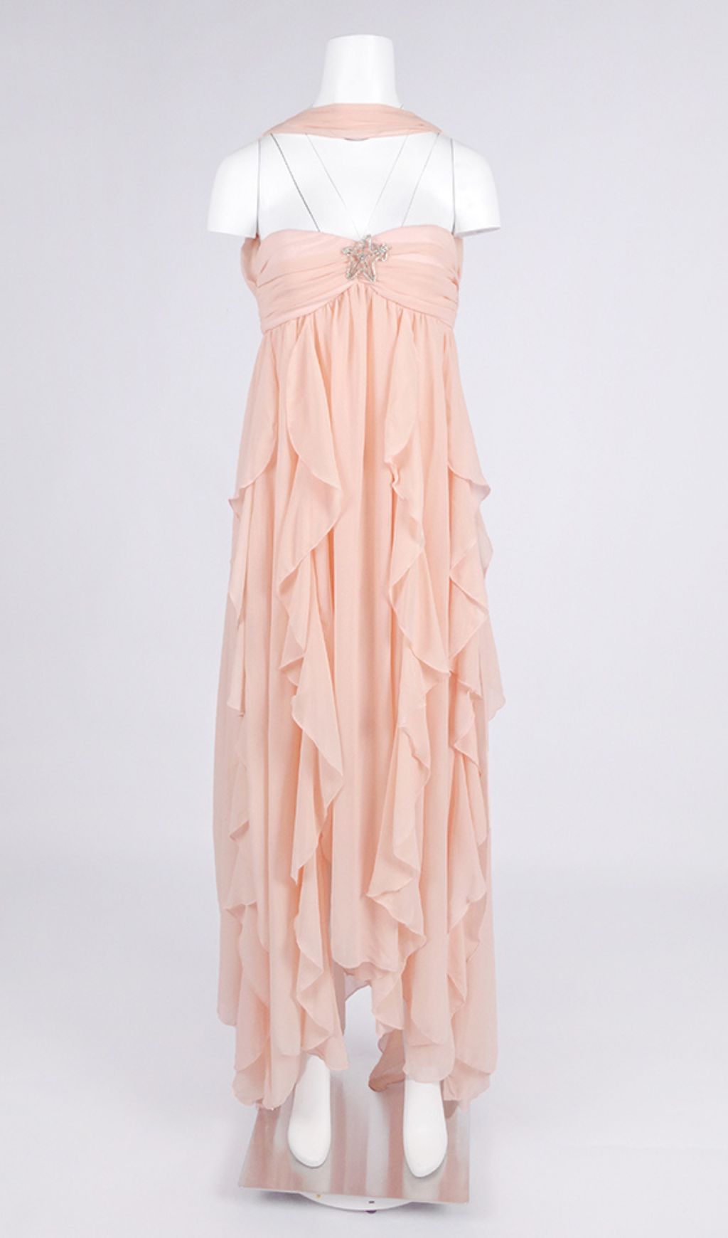 Frayne Nudepink Layered Backless Maxi Dress Flowering Girl