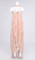 Frayne Nudepink Layered Backless Maxi Dress Flowering Girl