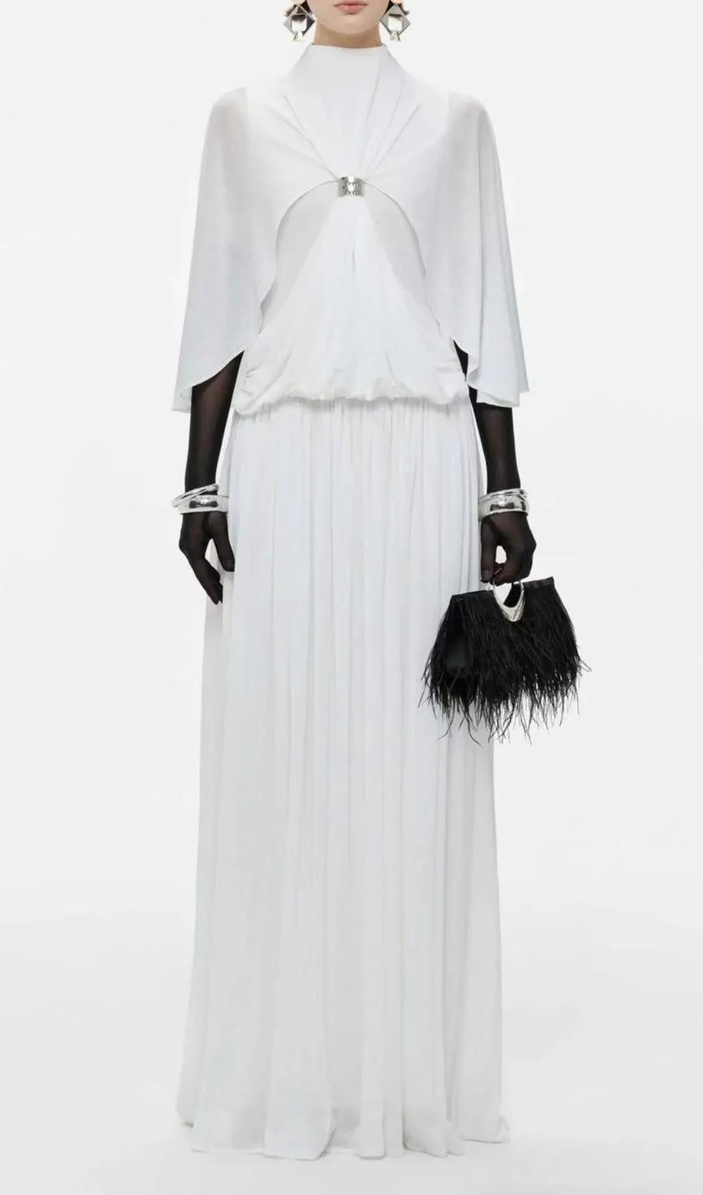 Kierra Maxi Dress With Cape Flowering Girl