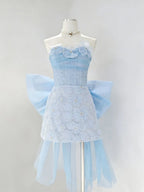 Maho Strapless Flower Bow Mini Dress Flowering Girl