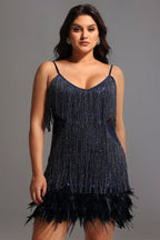 Kamo Sequin Fringes Mini Dress Flowering Girl