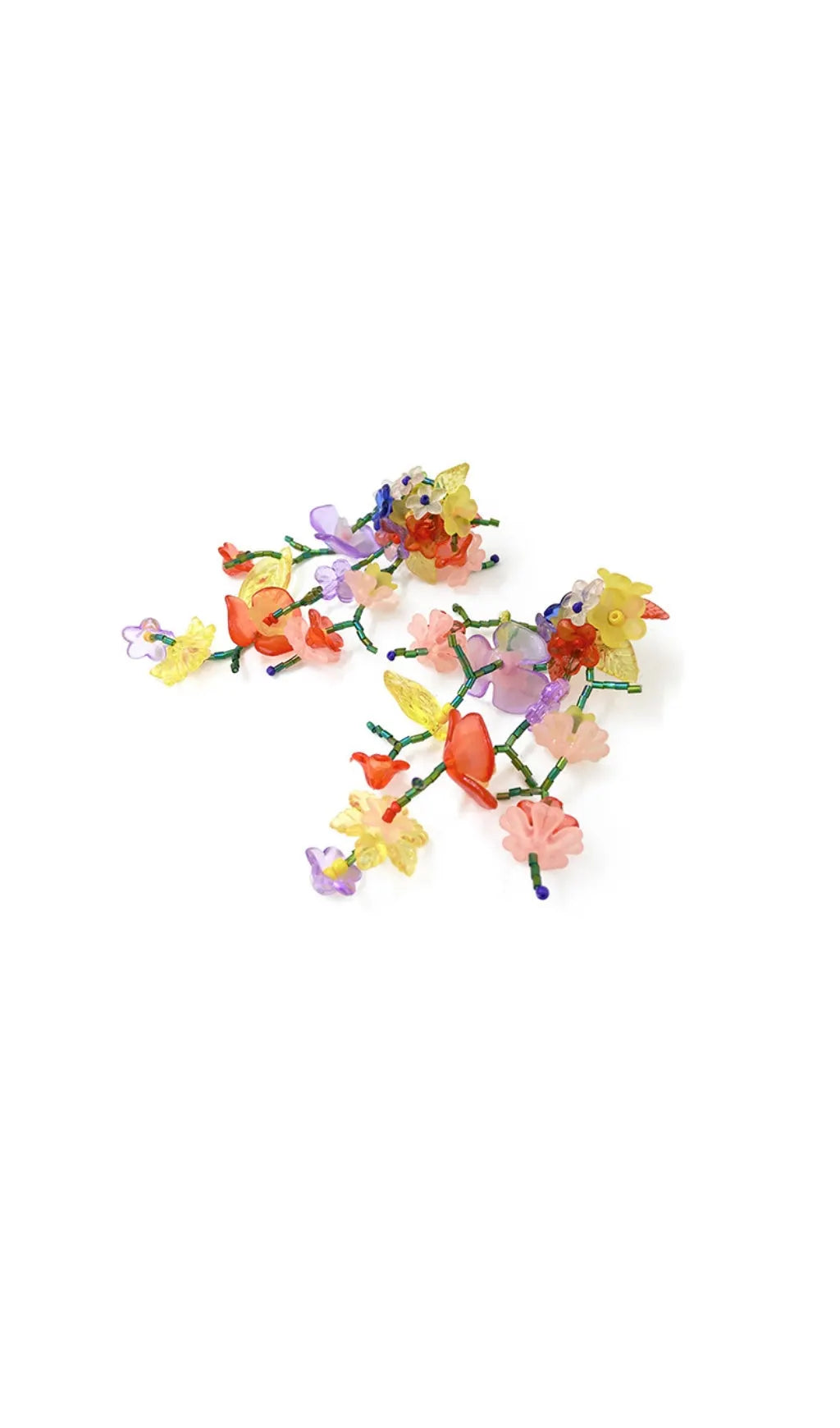 Avital Colorful Flower Acrylic Earrings Flowering Girl