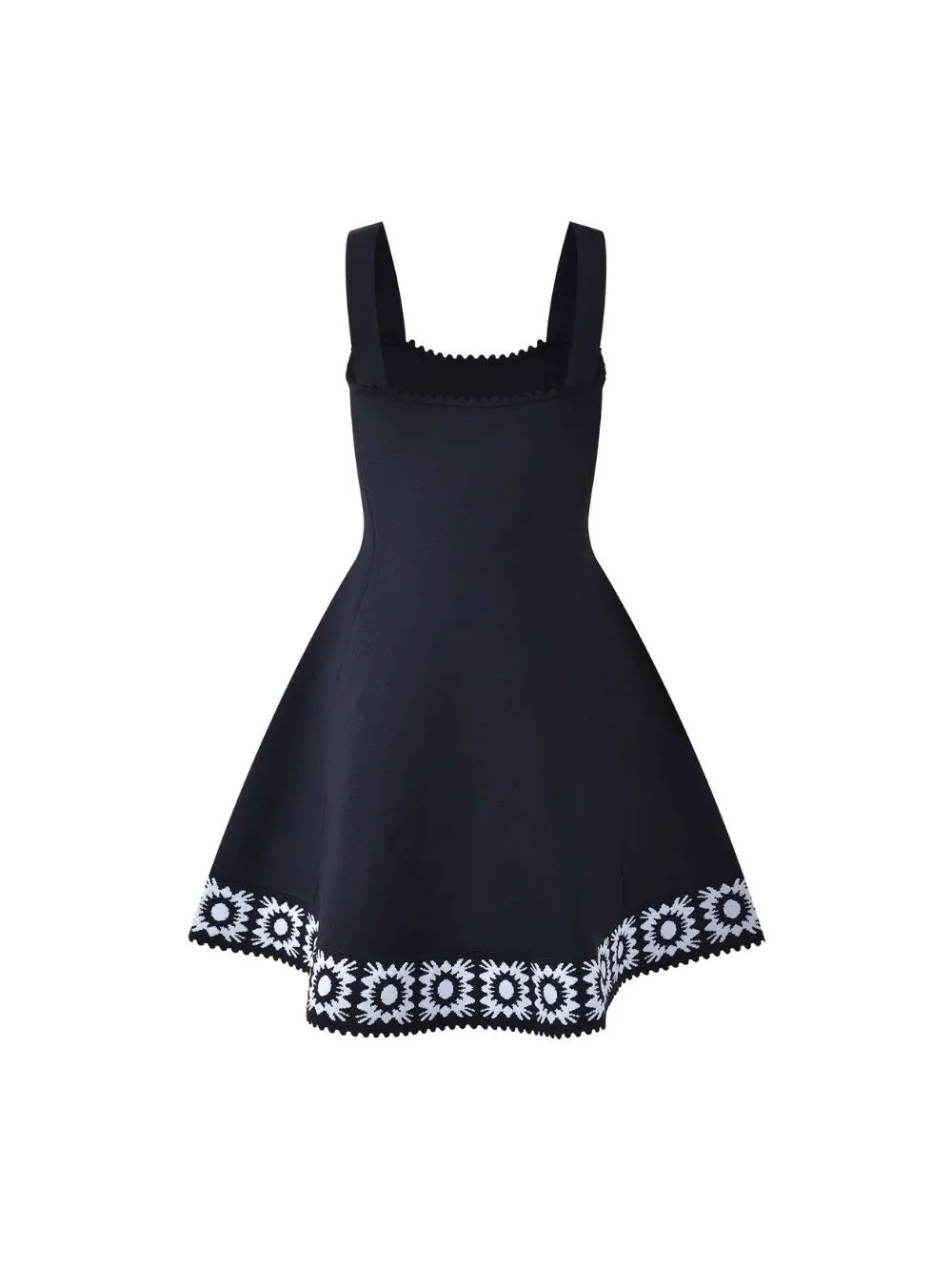 Crochet Panel Skater Mini Dress Flowering Girl