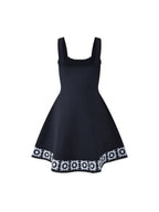 Crochet Panel Skater Mini Dress Flowering Girl
