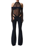 Marcelina Black Mesh Two-Piece Set Flowering Girl