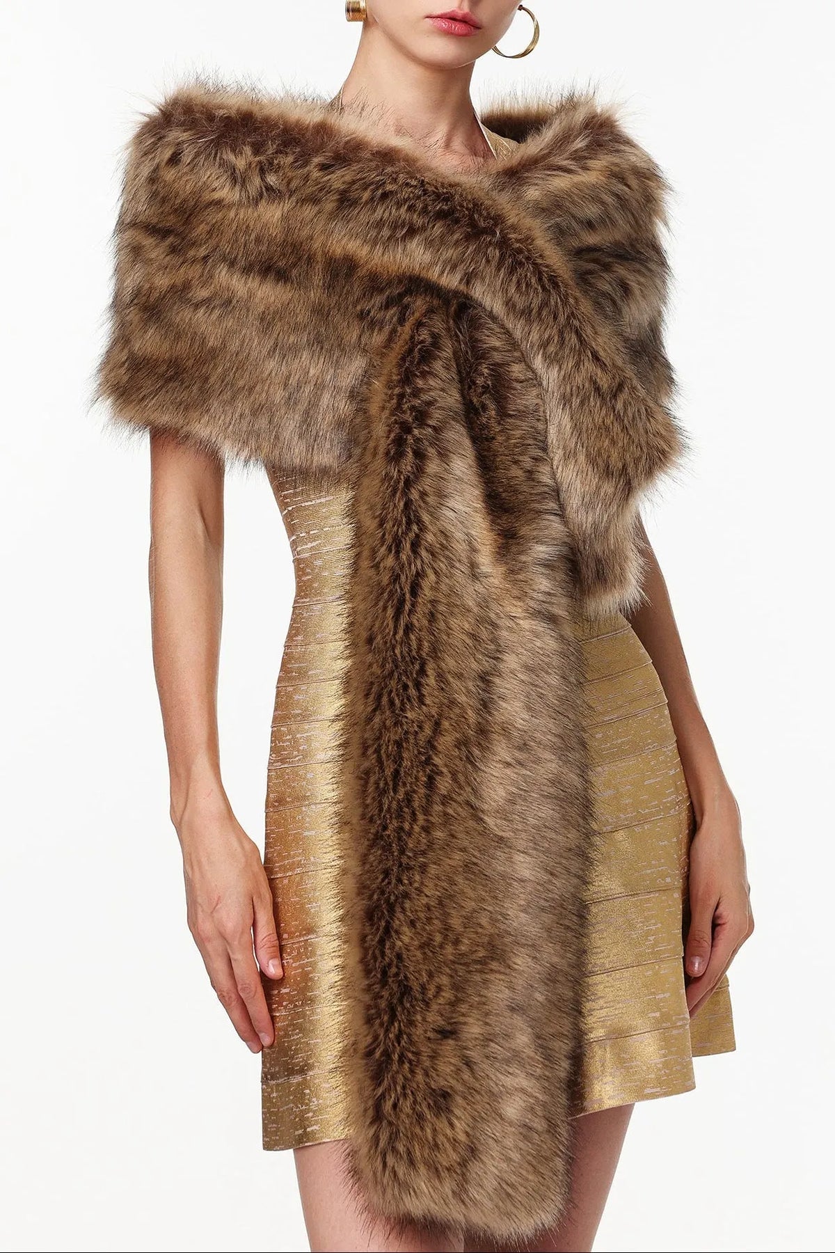 Victoria Faux Fur Shawl Flowering Girl