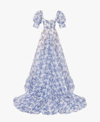 Blue Hydrangea Maxi Princess Dress Flowering Girl