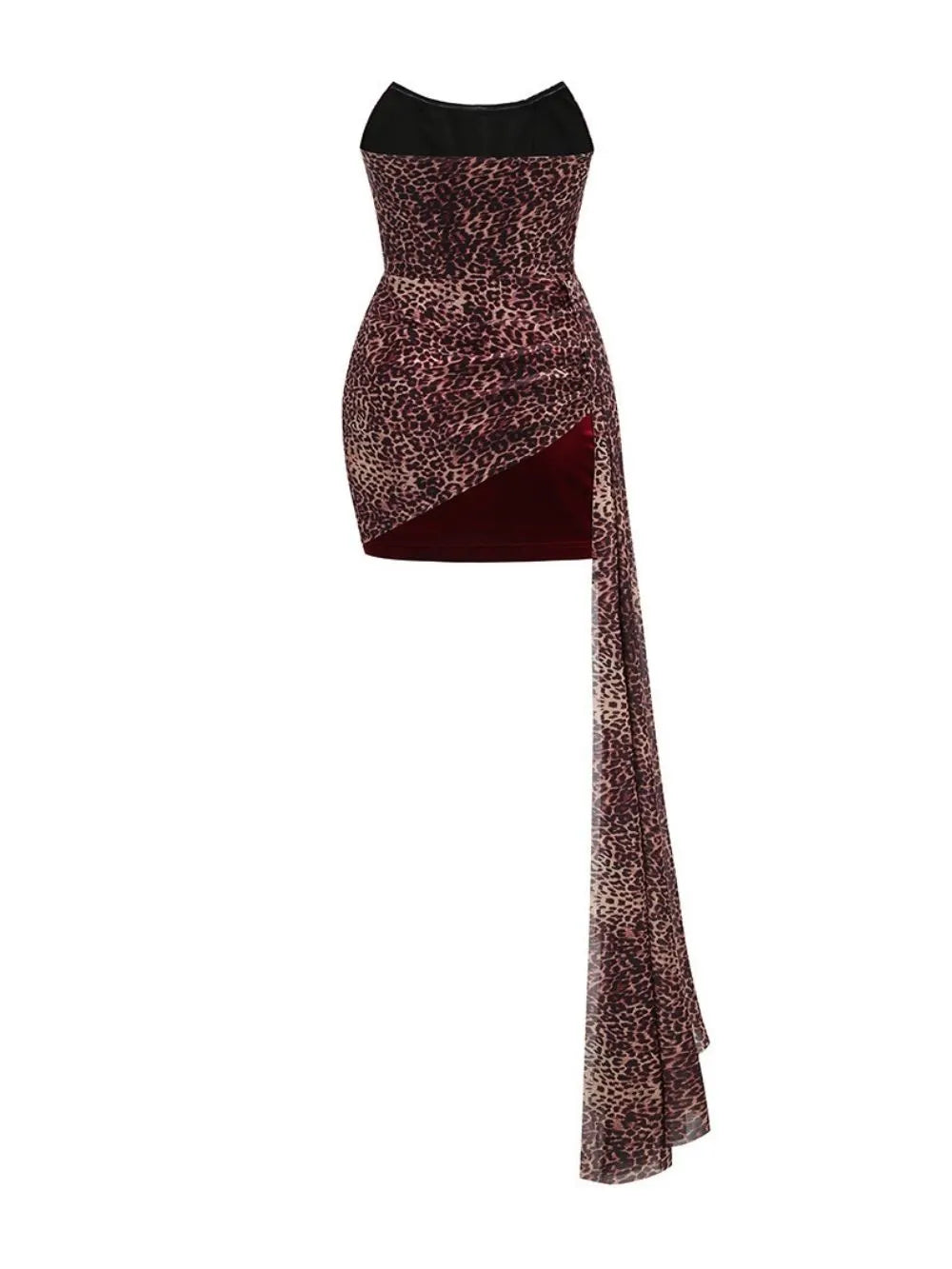 Makawee Strapless Leopard Mini Dress Flowering Girl