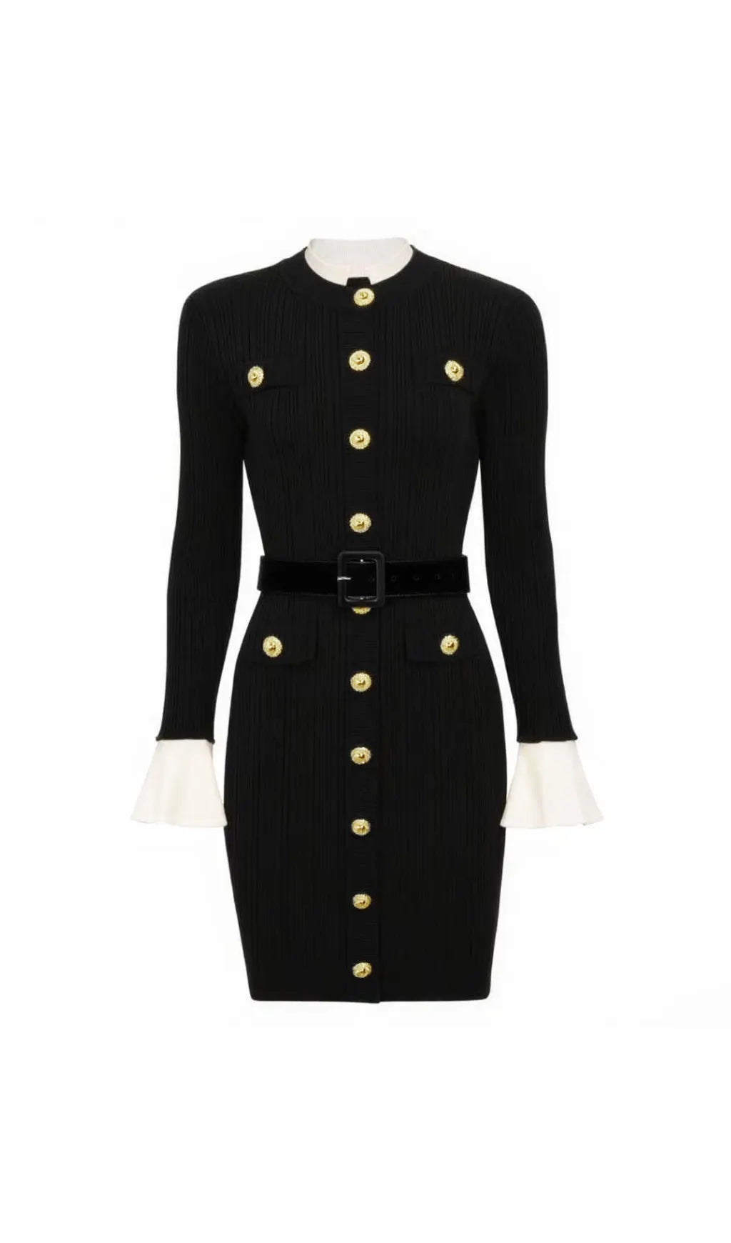 Heather Knit Long Sleeve Mini Dress Flowering Girl