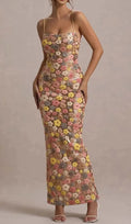 Gershon Strappy Flower Sequin Maxi Dress Flowering Girl