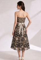 Black Embroidered Tulle Overlay A-Line Mini Dress Flowering Girl