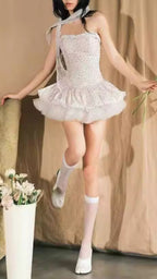 Fiona Strapless Dot Mini Dress Flowering Girl