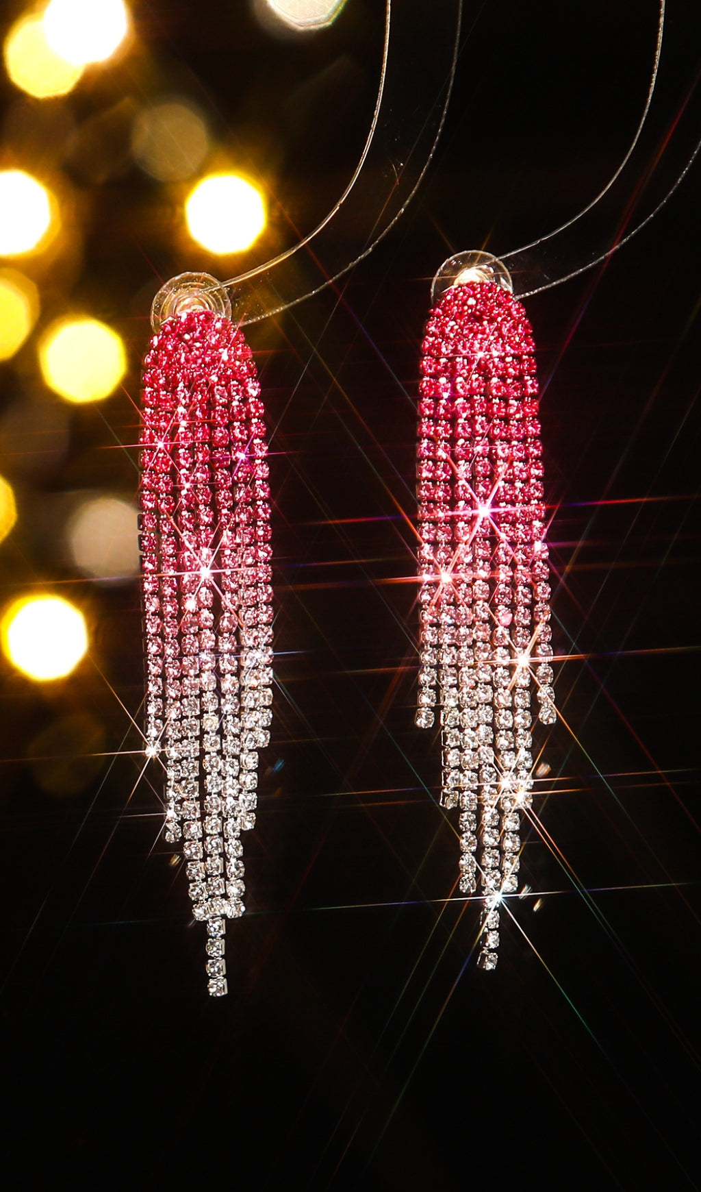 Denisa Rhinestone Tassel Earrings Flowering Girl
