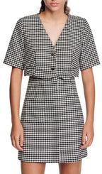 CHARLOTTE LAYERED HOUNDSTOOTH TWEED DRESS Flowering Girl