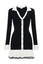 Alexia Contrast Ruffle Bow Mini Knit Dress Flowering Girl