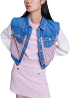 BATRI MIXED MEDIA DENIM JACKET Flowering Girl