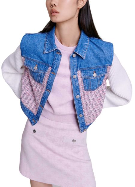 BATRI MIXED MEDIA DENIM JACKET Flowering Girl