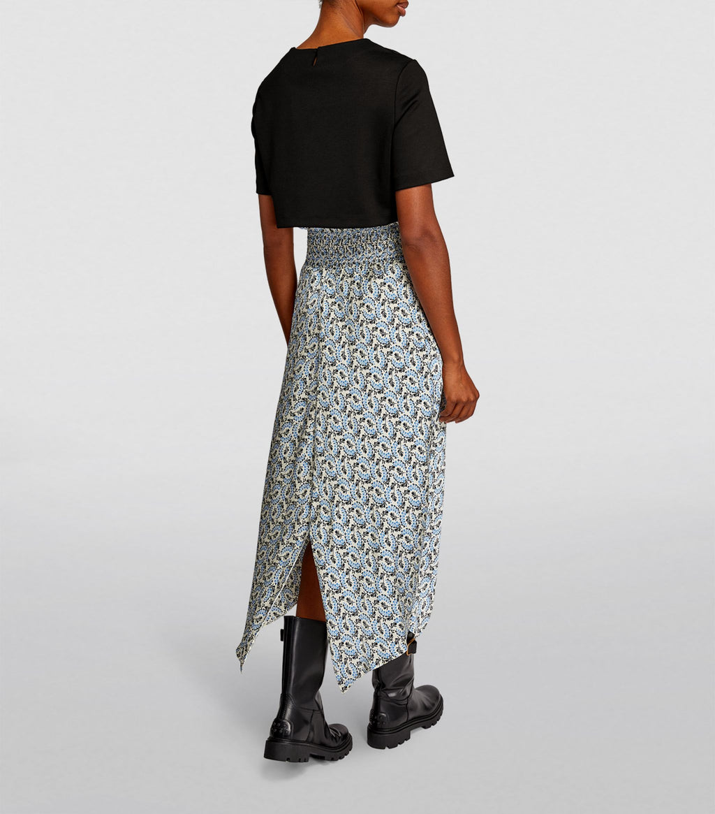 CROP TOP PRINTED SATIN SKIRT SUIT Flowering Girl