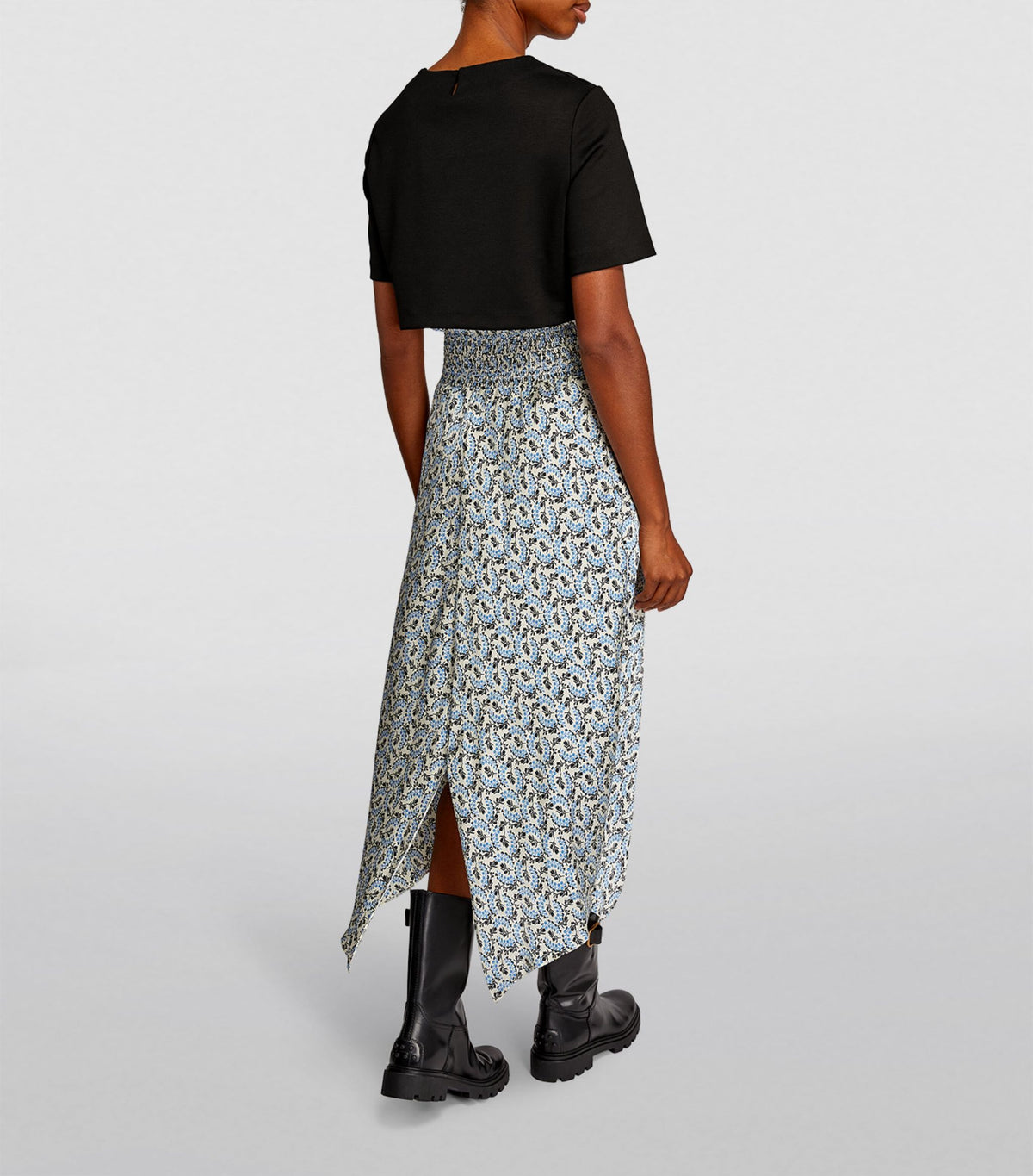 CROP TOP PRINTED SATIN SKIRT SUIT Flowering Girl