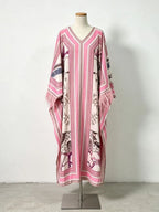 Marlie Printed Long Sleeve Feather Maxi Dress Flowering Girl