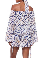 Blyvora Off Shoulder Zebra Mini Dress Flowering Girl