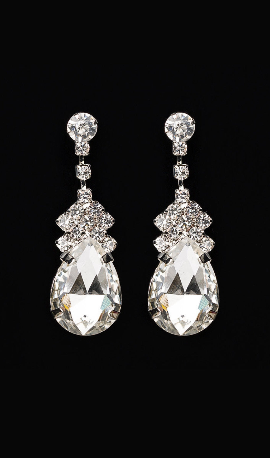 Crystal Drop Rhinestone Earrings Flowering Girl