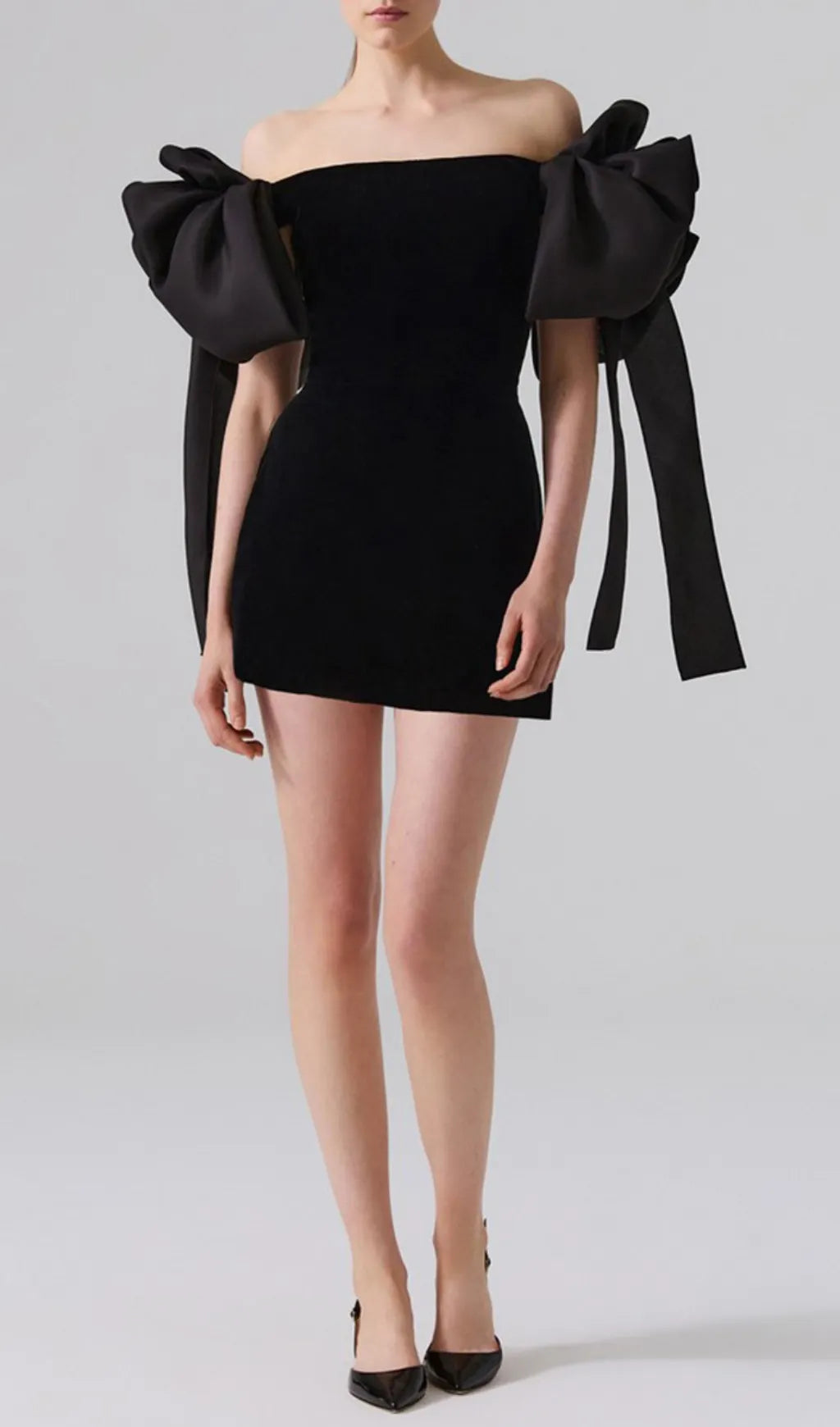 Cadee Black Off-Shoulder Mini Dress Flowering Girl