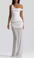 Istas White Corset Maxi Dress Flowering Girl