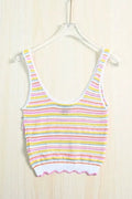 Rainbow Striped Knit Tank Top Flowering Girl