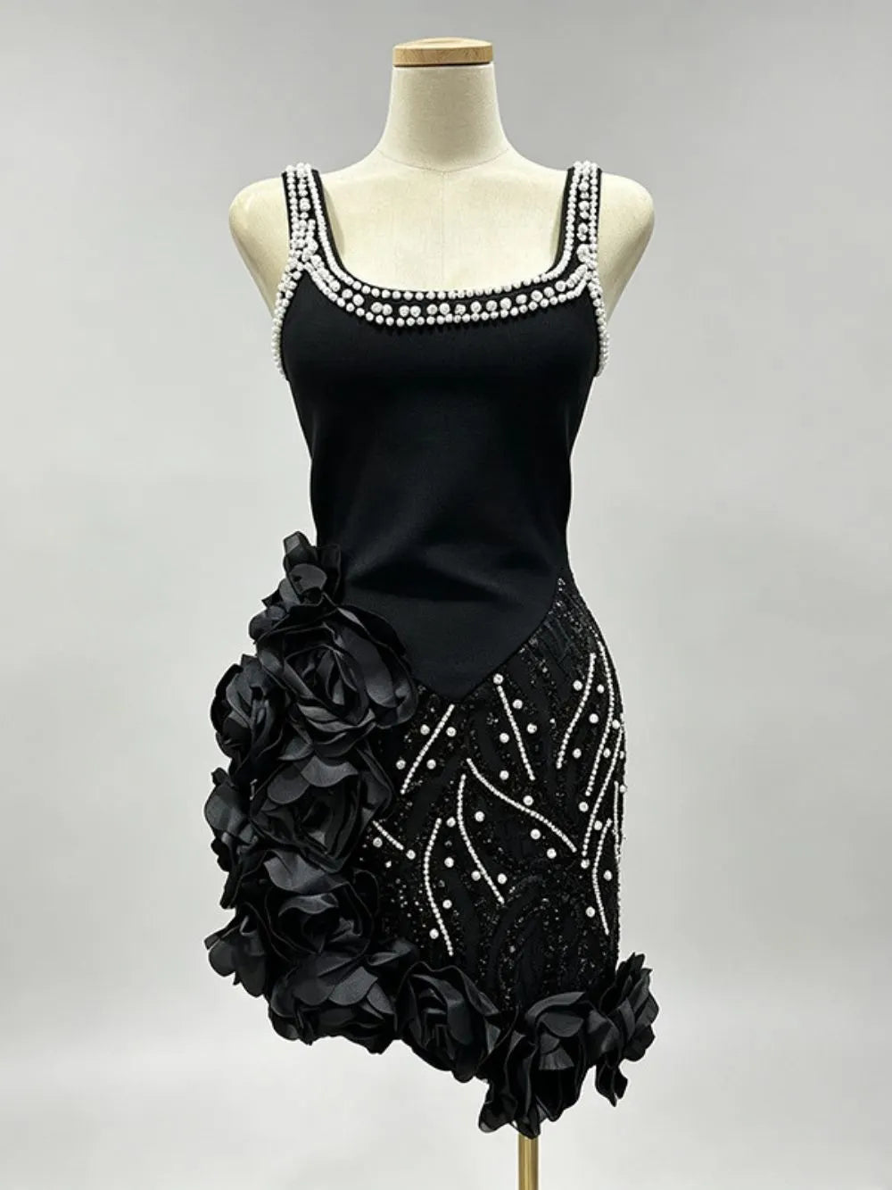 Malone Strappy Flower Embellished Mini Dress Flowering Girl