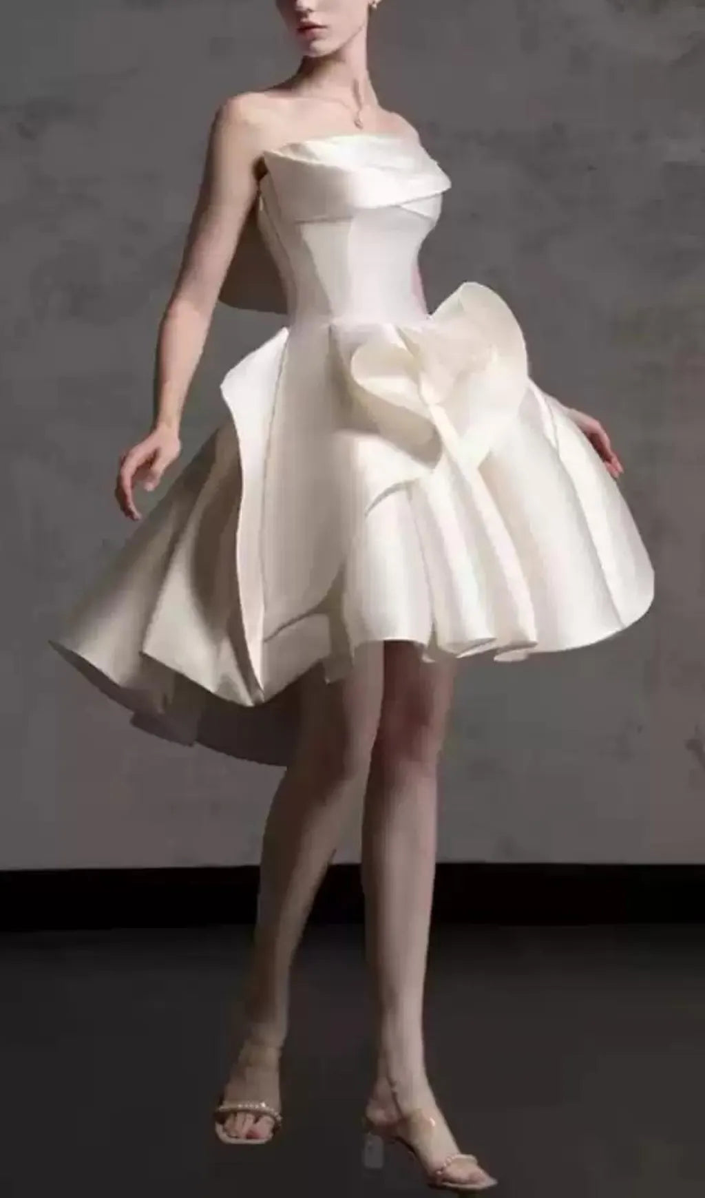 Beste White Strapless A-Line Mini Dress Flowering Girl