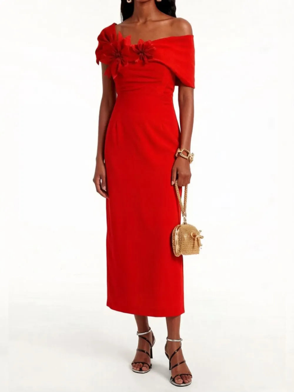 Meira Flower Embellished Midi Dress Flowering Girl