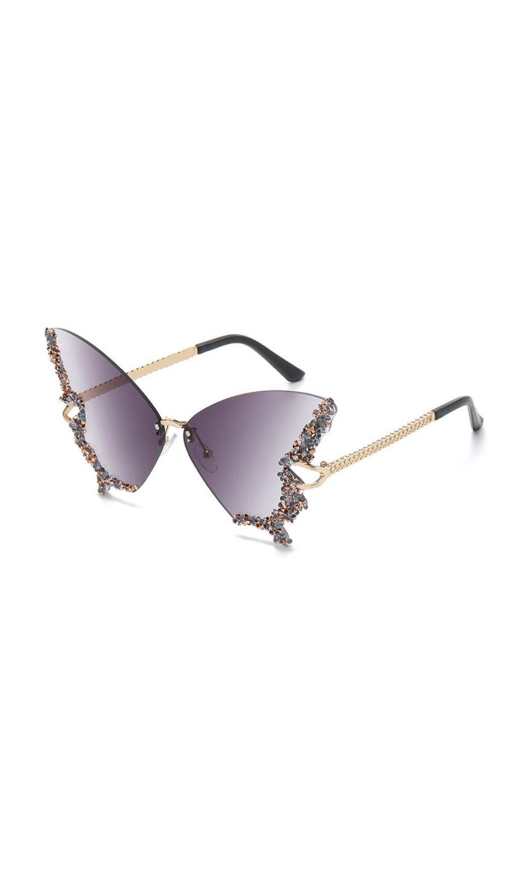 Tierney Grey Butterfly Crystal Sunglasses Flowering Girl