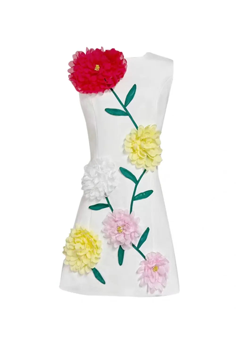 Buttercup Embroidered Mini Dress in Ivory Flowering Girl