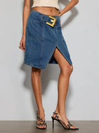 Taelorin Denim Skirt Flowering Girl