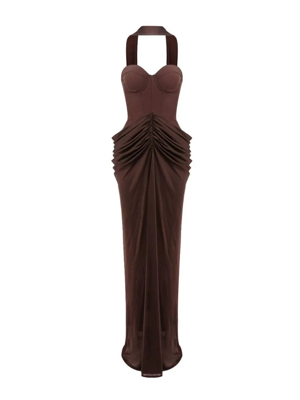 Masami Strapless Ruched Maxi Dress Flowering Girl