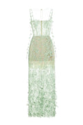 MINT BEADED LACE PENCIL MIDI DRESS Flowering Girl