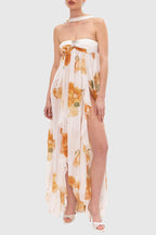 Takala Floral Halter Backless Split Maxi Dress Flowering Girl
