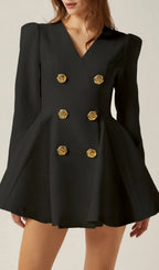Ilene Long Sleeve Button Mini Dress Flowering Girl