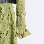 Adora Olive Lace Sleeve Midi Dress Flowering Girl