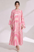 Pink Psychedelic Swirl Kaftan Dress Flowering Girl