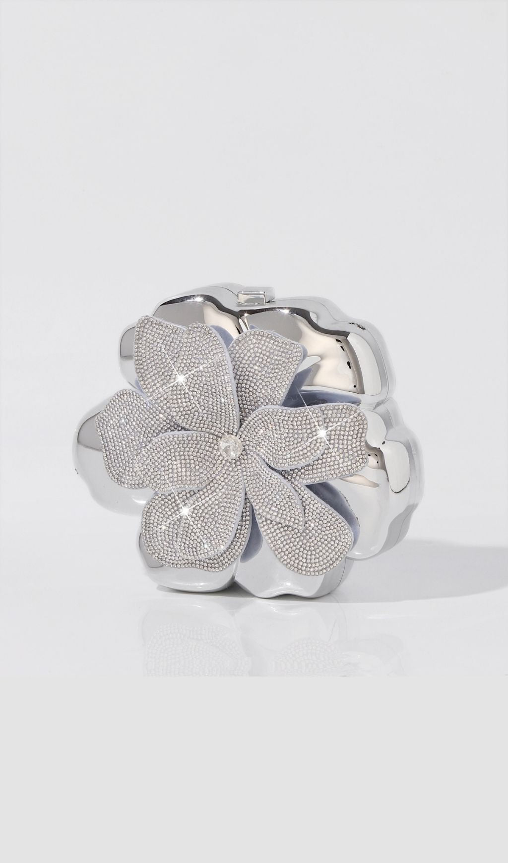 Khoi Silver Flower Diamante Bag Flowering Girl
