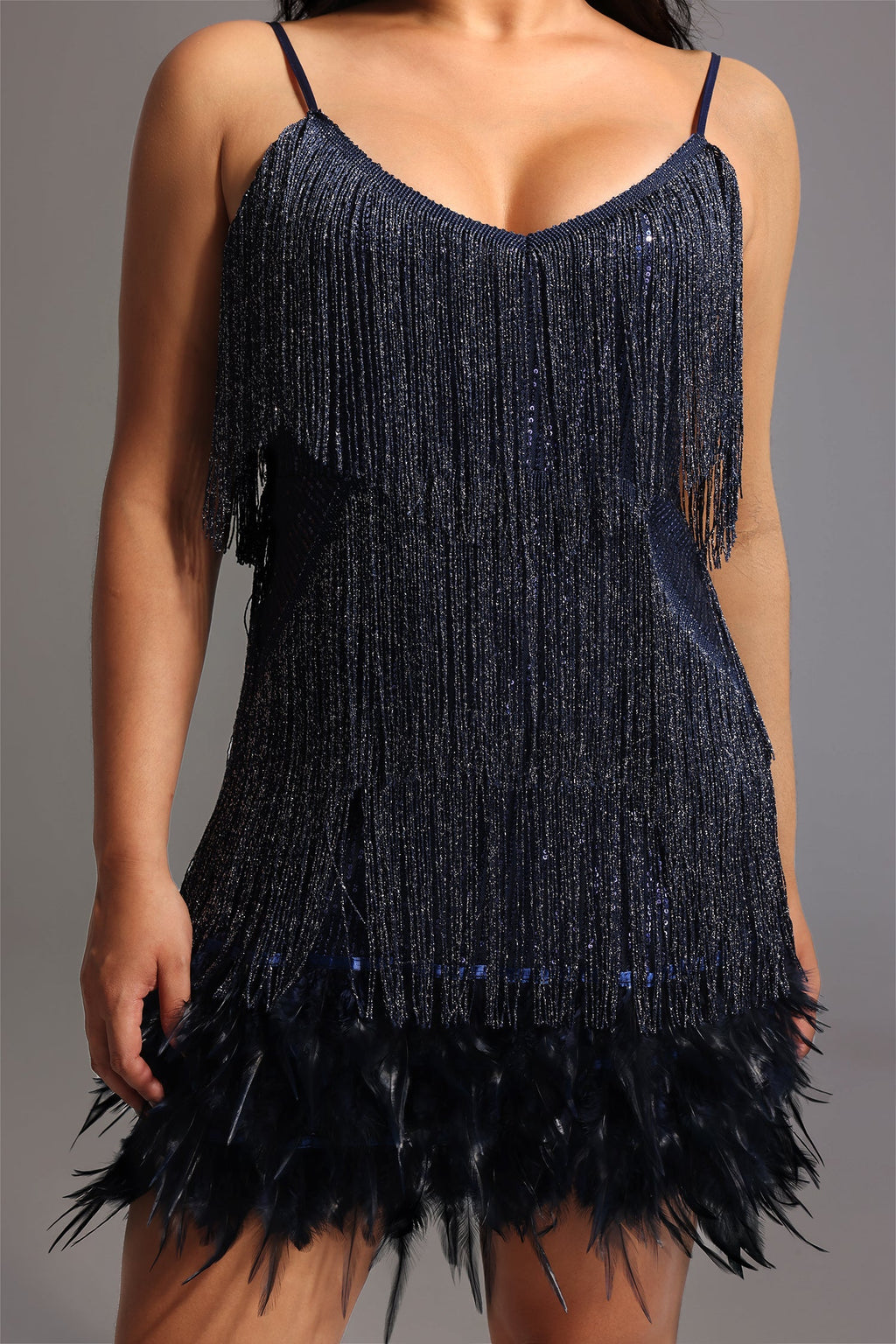 Kamo Sequin Fringes Mini Dress Flowering Girl