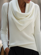 Draped Cowl Neck Long-Sleeve Top Flowering Girl
