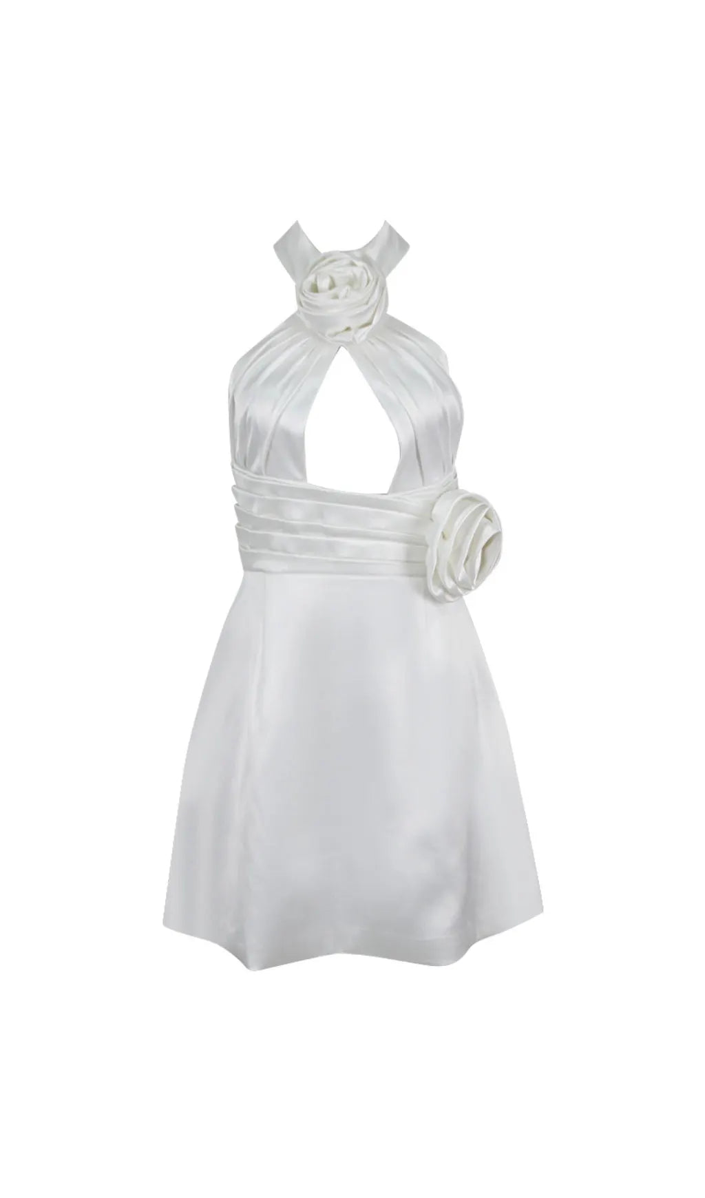 Akbar White Halter Flower Dress Flowering Girl