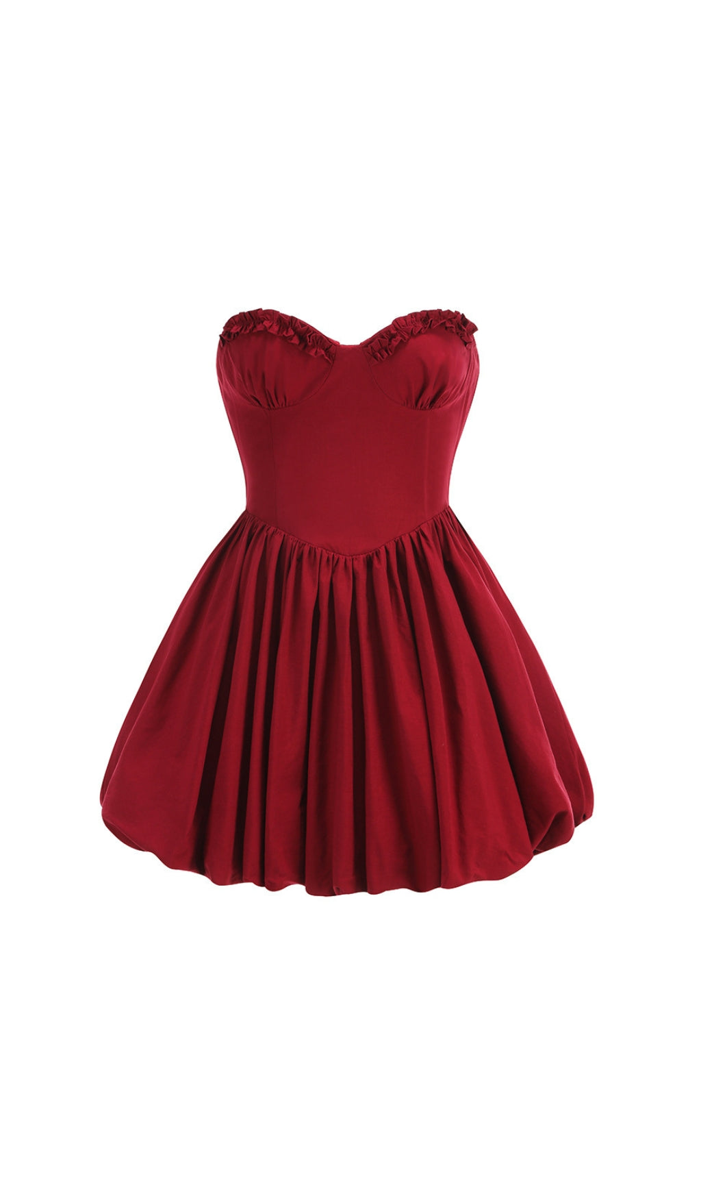 Collice Red Strapless Bud Mini Dress Flowering Girl