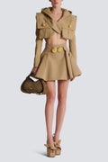 Flared Pleated Grain De Poudre Skirt Flowering Girl