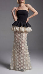 Kaleigh Strapless Petal Maxi Dress Flowering Girl