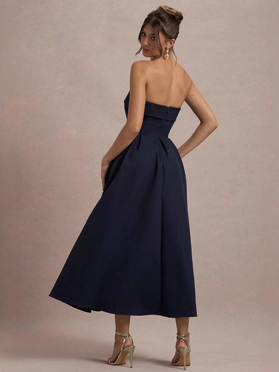 White Bandeau Midi Dress Flowering Girl