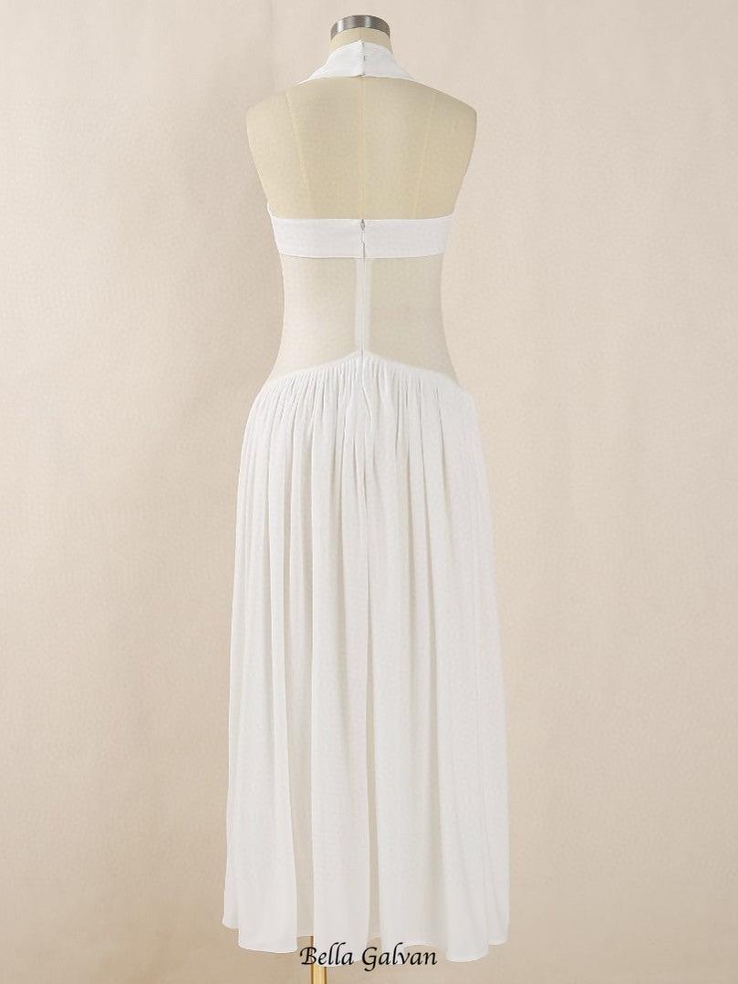 hilary Halter Neck Ruffle Maxi Dress in white Flowering Girl